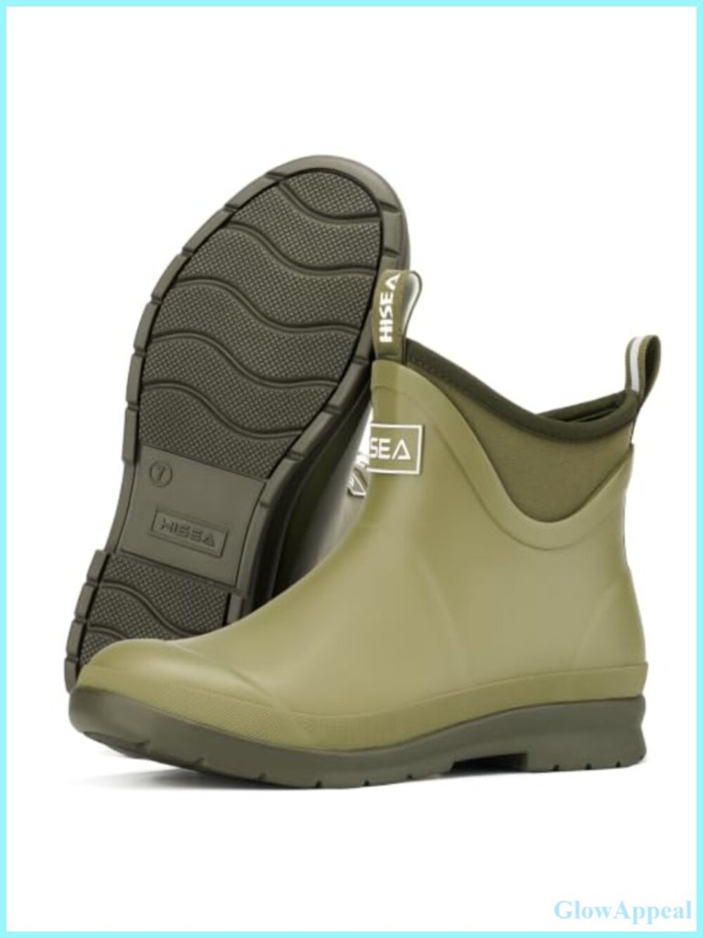 HISEA Chelsea Rain Boots Waterproof Ankle Short Rubber Neoprene